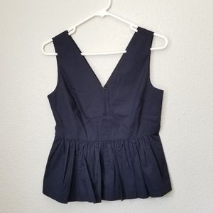 J.crew Sleeveless V-neck Peplum Top
